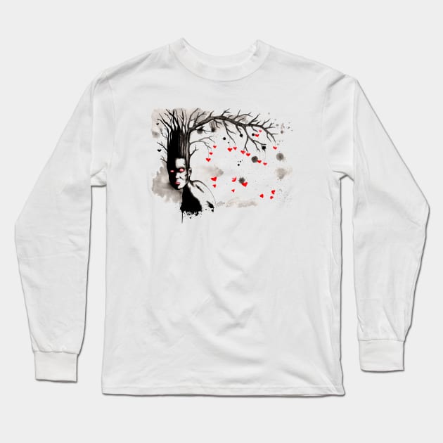 Tree Head Long Sleeve T-Shirt by LVBart